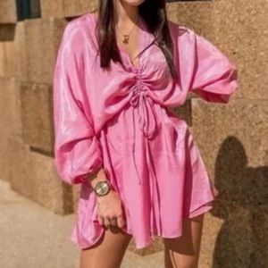 Zara Pink Boho Mini Dress NWT